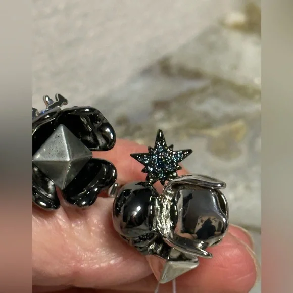 AUTHENTIC COACH double finger ring M/L skull rexy tearose star pyramid b… - Picture 9 of 16